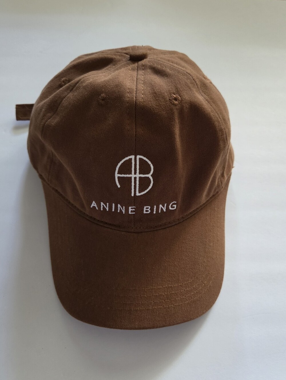Anine Bing Brown Logo Baseball Cap Womens One Size